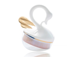 Brocha de maquillaje Kabuki con punta de cisne plana de Rosewell para cremas, líquidos difuminadores o polvos impecables (blanca)