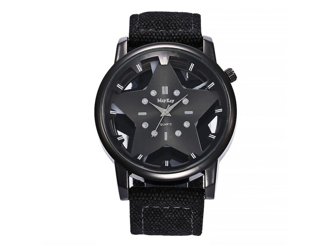 Reloj Hombre De Aleación Con Correa De Nylon Analógico Cuarzo Moda (negro)