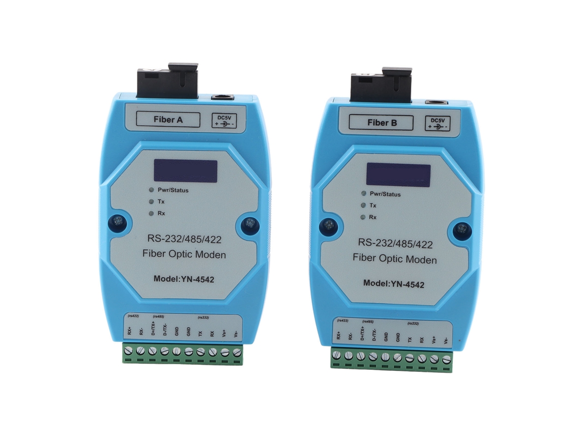 2 Convertidores Bidireccionales De Fibra Óptica Rs485/422/232 Transmisor Receptor Módem