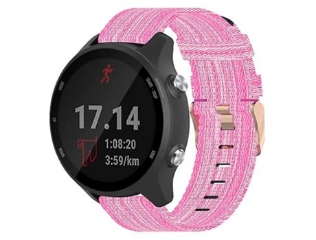 Correa para reloj Garmin Forerunner 245 Music de nailon rosa de 20 mm VENISYMLIS