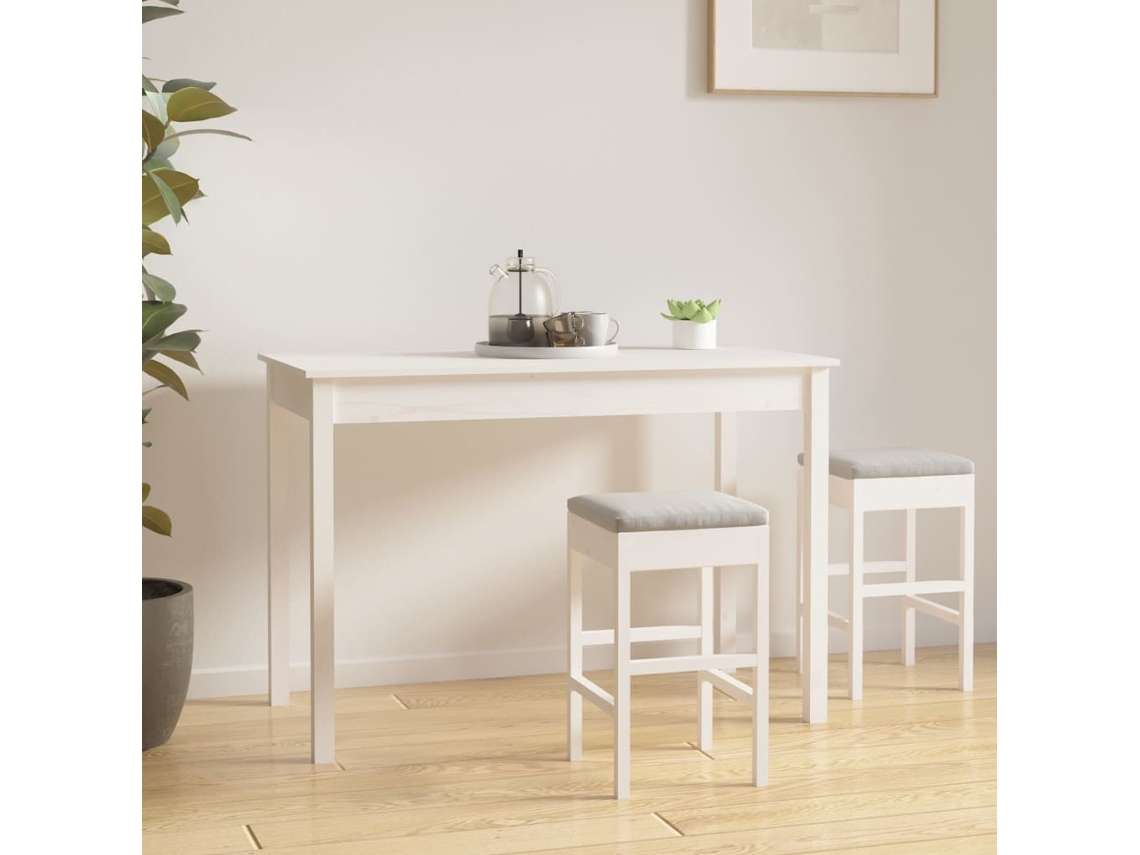 Mesa de comedor de madera maciza de pino blanco, 110 x 55 x 75 cm, DKD HOME DECOR