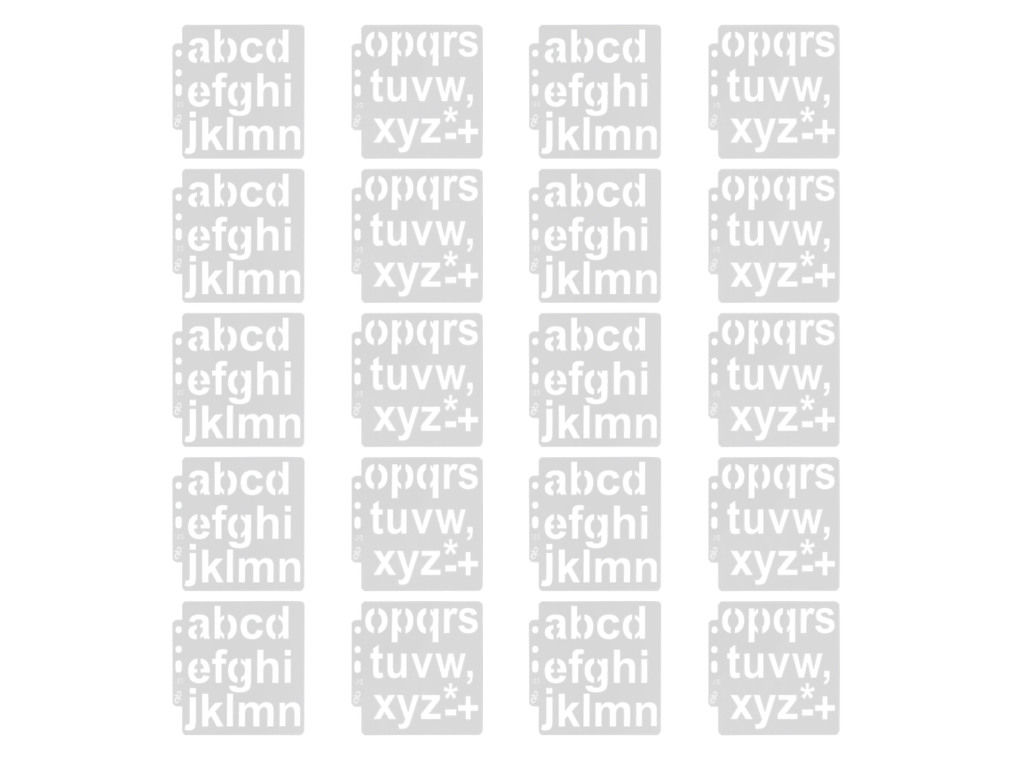 20 Plantillas De Letras Huecas Reutilizables Para Pintar, Stencils De Alfabeto Para Proyectos De Arte, Cuadernos Y Diarios