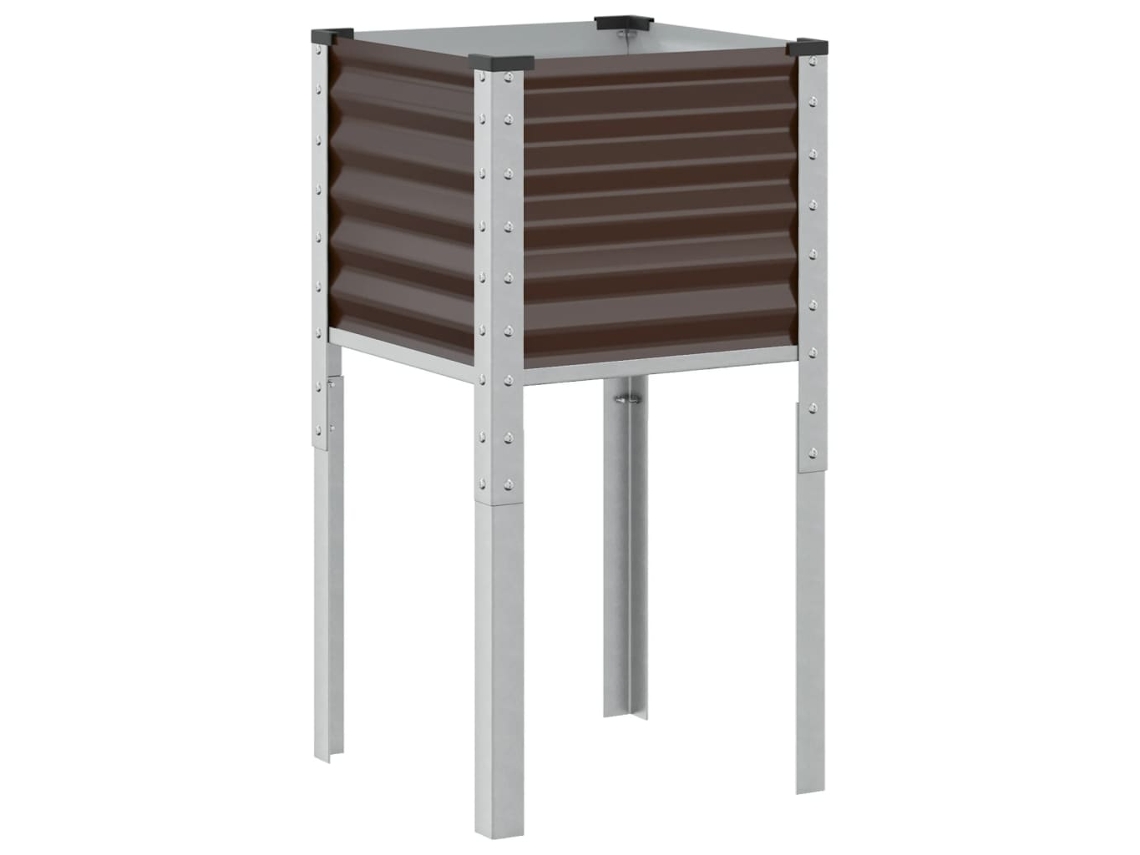 Jardinera VIDAXL Marrón Acero (45x45x88cm)