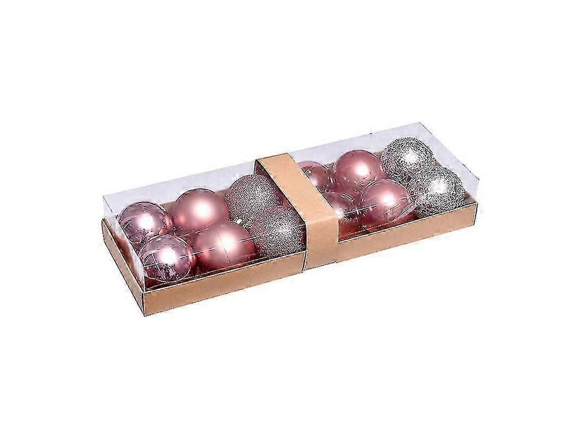 Adornos navideños, bolas navideñas de 6 cm (16 piezas), bolas de plástico para envolver regalos, adornos para árbol de Navidad Hengjian