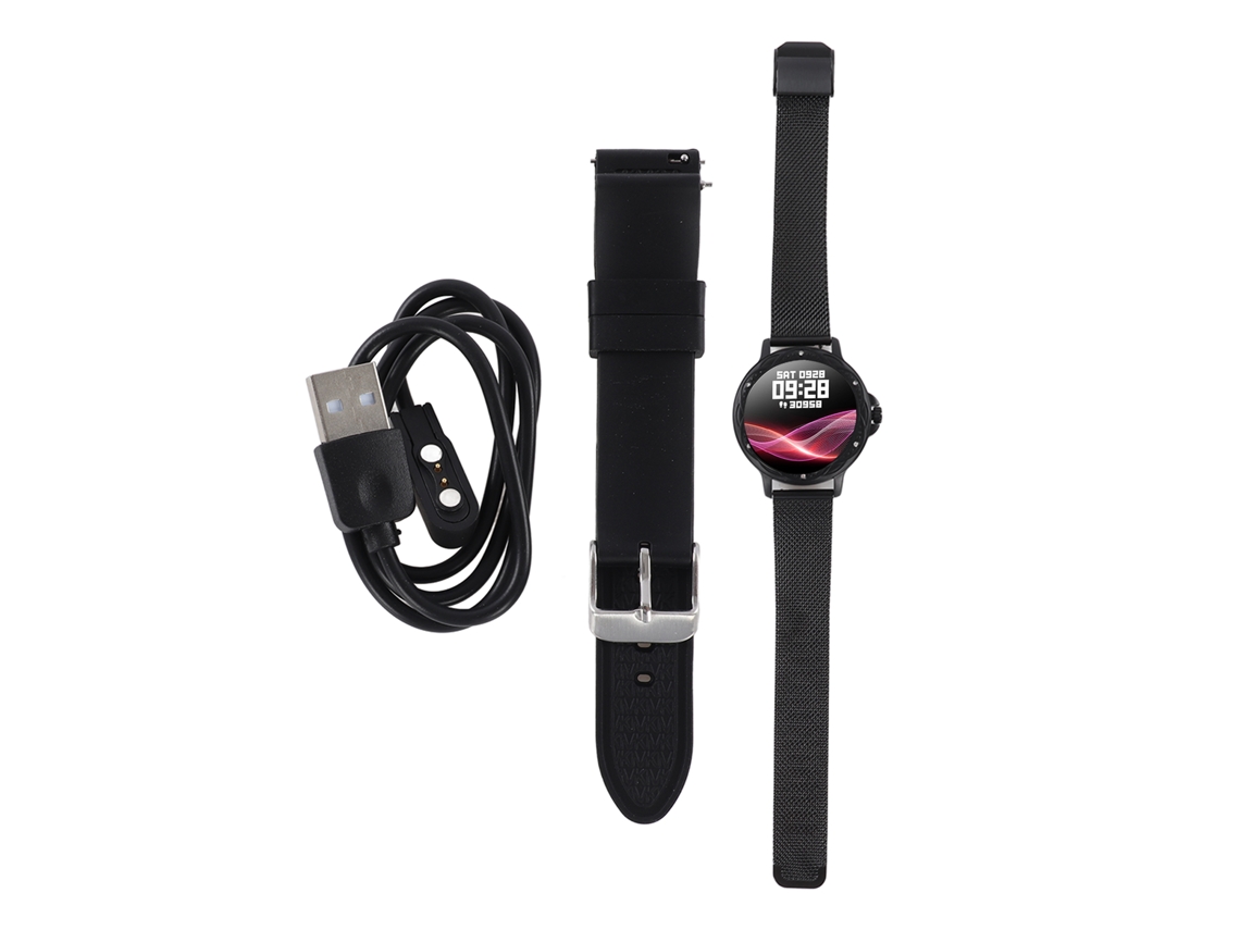 -reloj Inteligente Para Mujeres Fitness Tracker Con Pantalla Táctil 1.2 Pulgadas Monitor De Sueño Y Calorías Negro