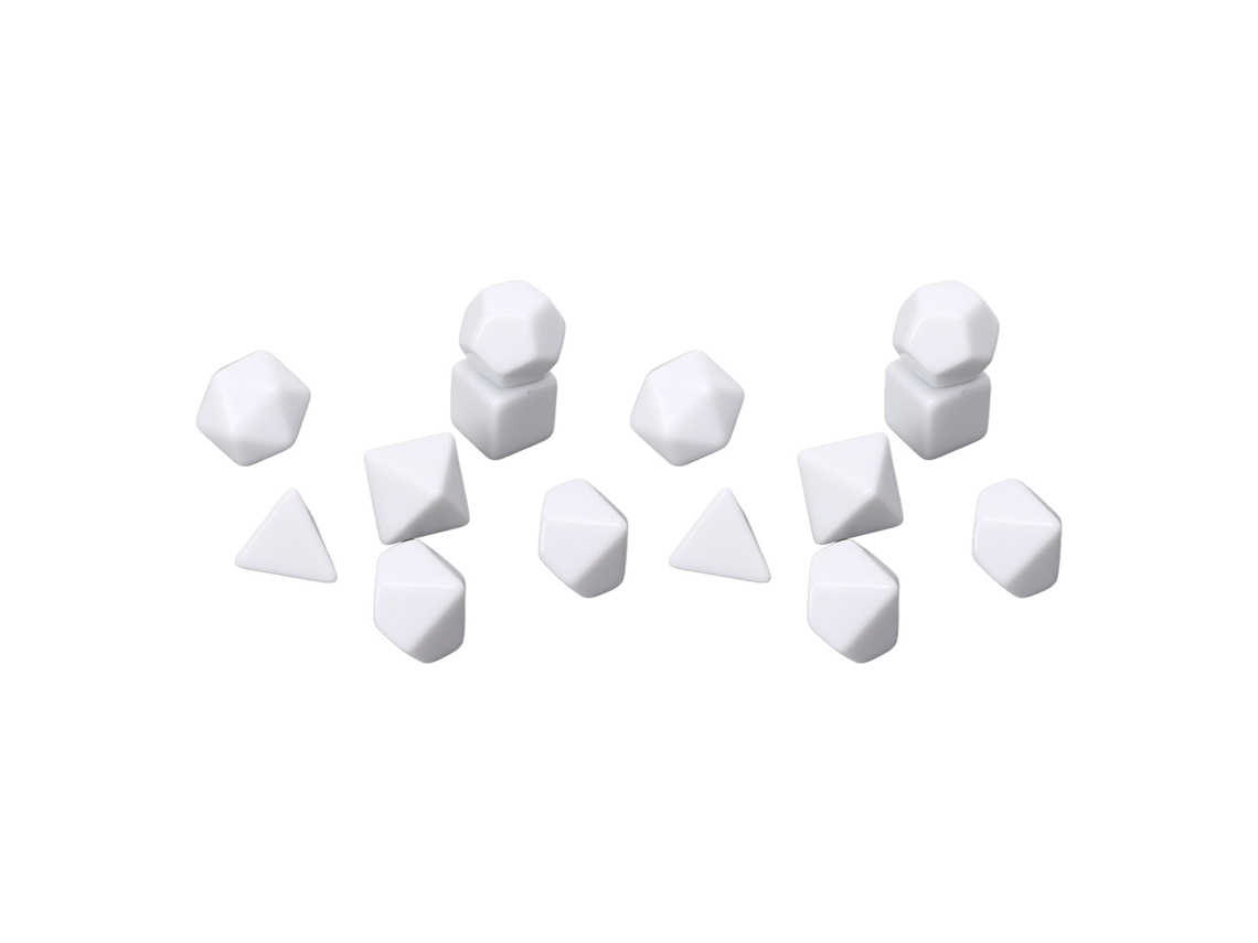 14 Dados Poliédricos En Blanco Para Juegos De Mesa, Para Enseñar Números Y Múltiples Formas.