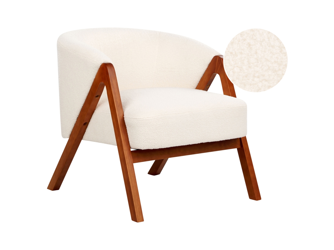 Sillón BELIANI Skei de Bouclé Blanco 67x66x69