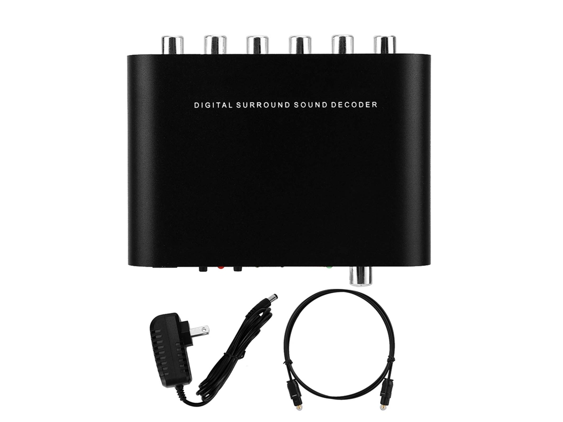 Decodificador De Canales Dts Digital Conversor De Audio 5.1 Adaptador De Sonido Fibra Óptica Coaxial 110‑240v