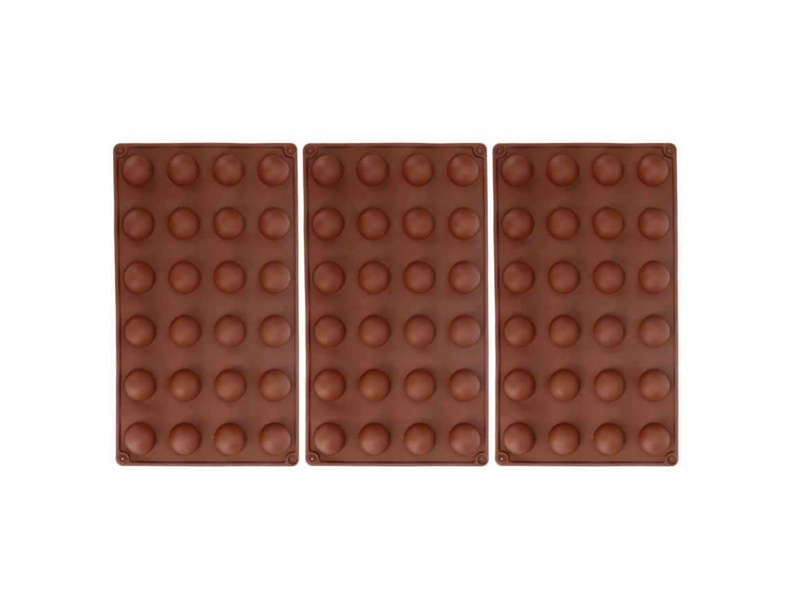 3 Moldes De Silicona De 24 Agujeros Con Forma Semiesférica Para Chocolate, Gelatina, Mousse, Pastel Y Jabón.