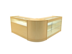 Conjunto de mostrador comercial MonsterShop Triton, roble, K1500B1500CM60