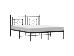 Maison Exclusive - Estructura Cama Sin Colchón Con Cabecero Metal Negro 150x200 Cm