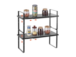 Estantería De Cocina Ajustable En Altura (99–180 Mm) Y Ancho (405–650 Mm) De 2 Niveles Para Especias Y Utensilios Tekmaquinas