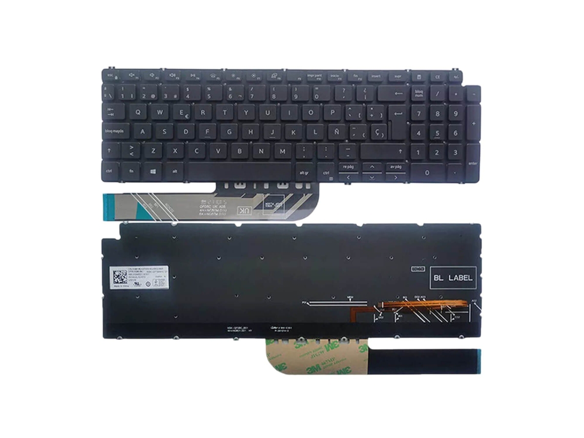 Teclado para portátil Dell Inspiron 5000, 5590, 5591, 5593, 5594, 5598, P42e, P88f, P90f, G7p48, color negro, compatible.