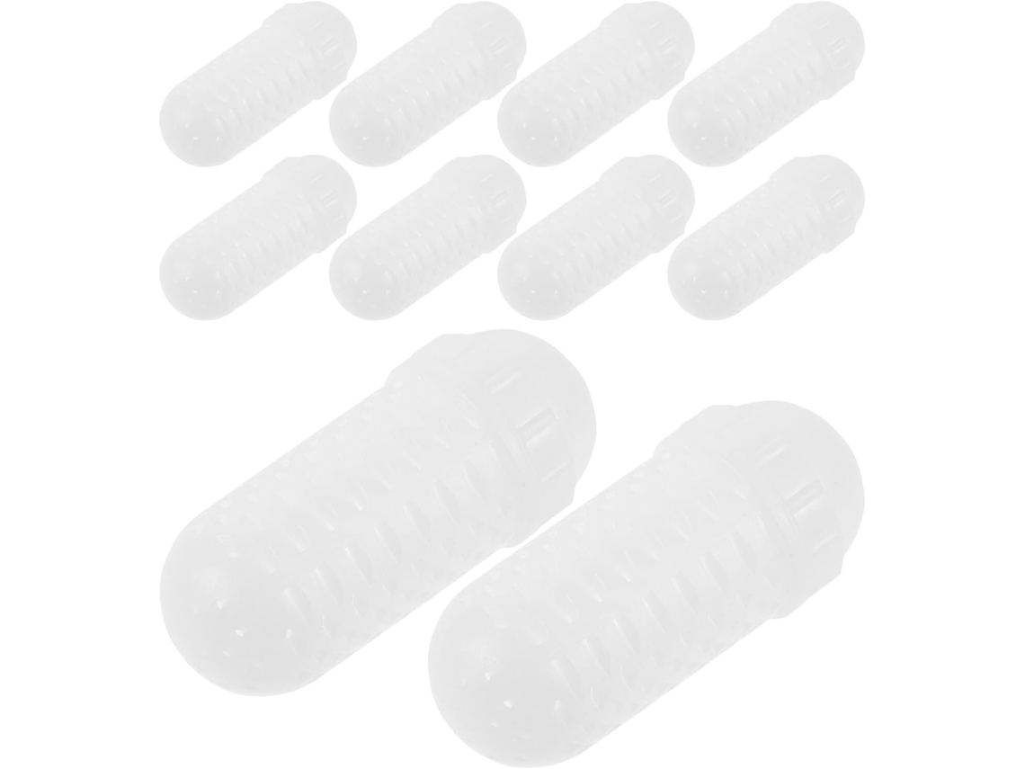 Juego De 10 Jaulas Blancas Para Cebo, Recipientes De Pesca De Plástico Con Pequeños Orificios Para Retener La Humedad.