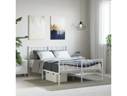 Estructura Cama Sin Colchón Con Estribo Metal Blanco 140x190 Cm