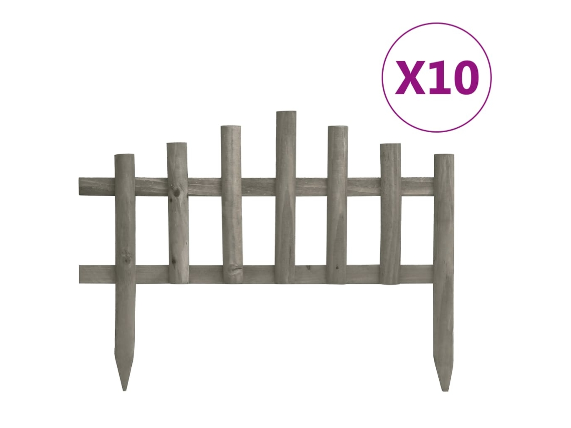 Bordes para césped, 10 unidades, 4,4 m, abeto, DKD, decoración del hogar
