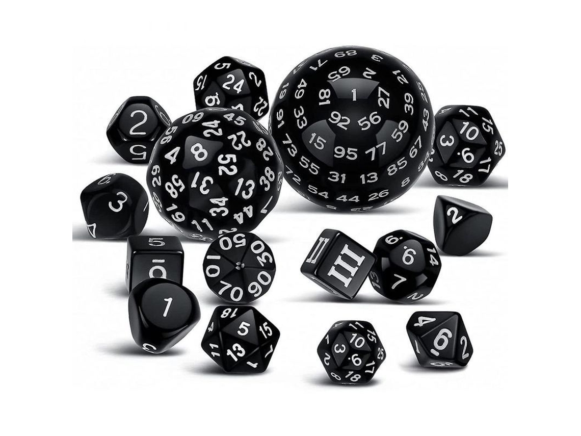 Juego Completo De Dados Poliédricos Dd D3-d100, 15 Piezas Para Juegos De Rol, Dados Acrílicos De 100 Caras.