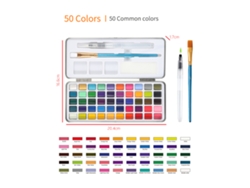 Set De Acuarelas Hb De 50 Colores Con Pincel Y Bolígrafo - Ideal Para Artistas Principiantes, Estudiantes Y Adultos.