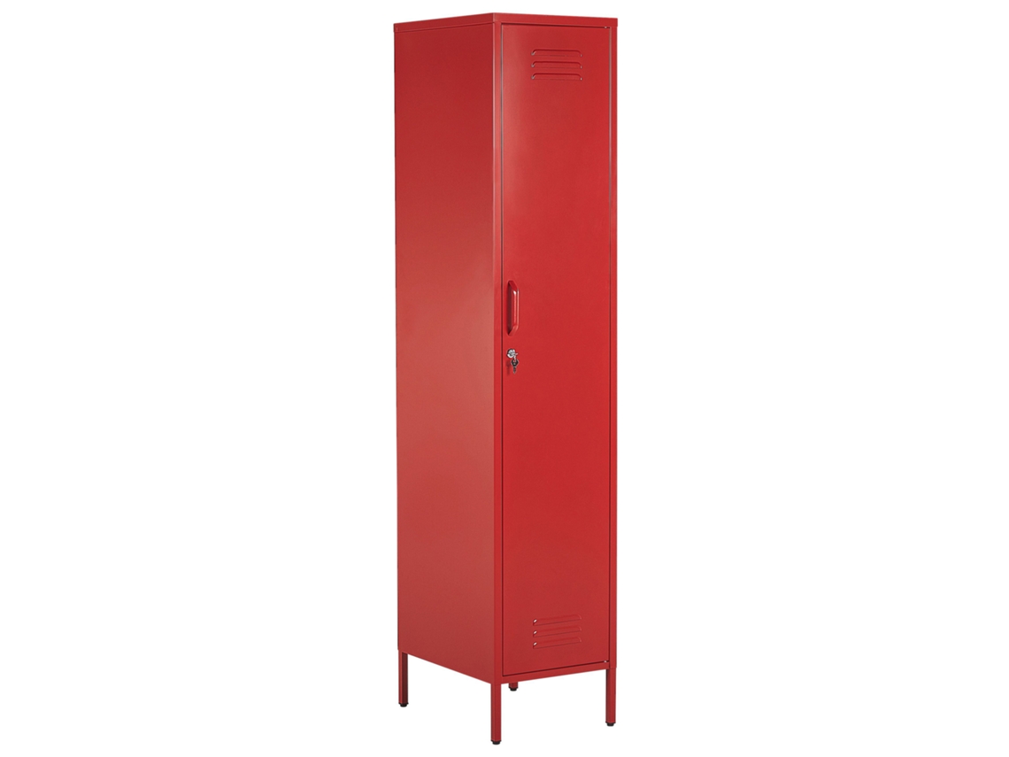 Armario BELIANI Frome de Acero Rojo 38x50x185