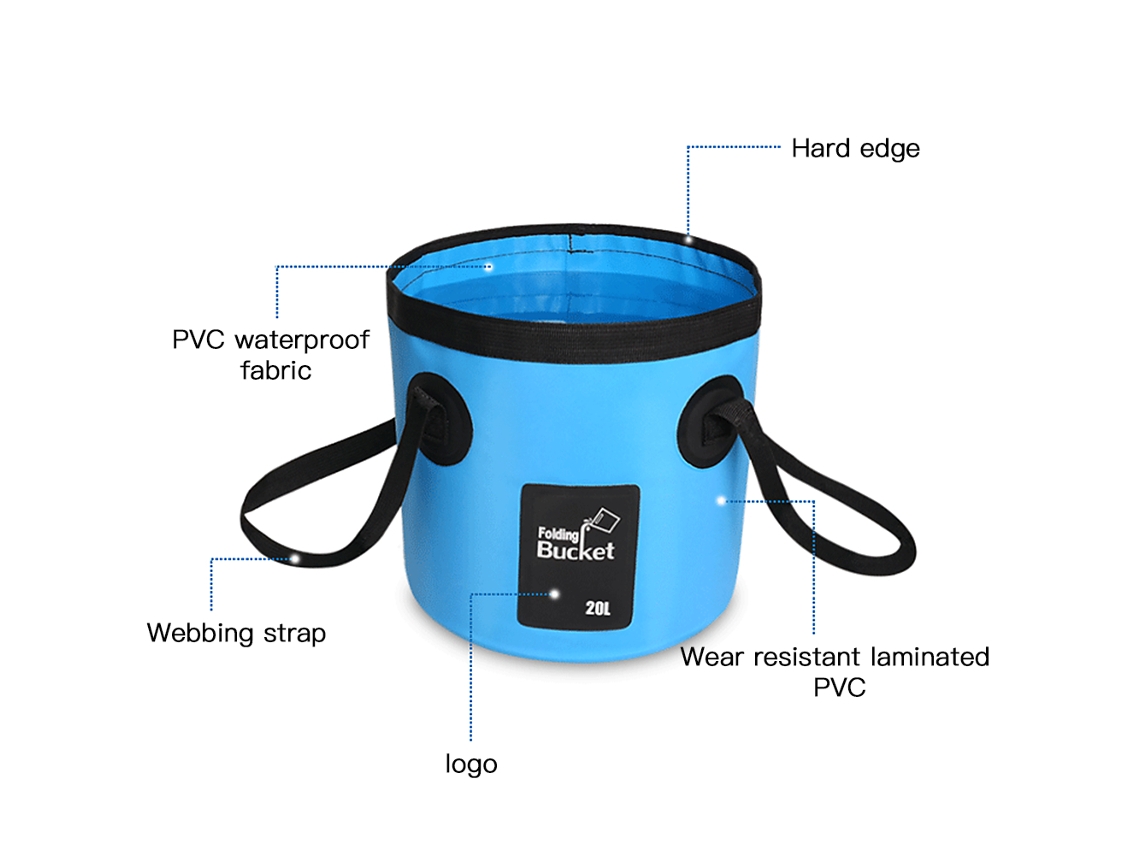 Cubo De Agua Plegable E Impermeable De 12l/20l Para Camping, Pesca, Ocio Y Uso Al Aire Libre, Con Asa, Ligero Y Duradero.