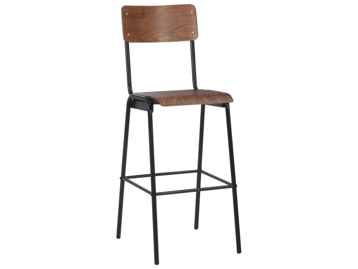 Maison Exclusive - Taburetes De Cocina 6 Unidades Madera Contrachapada Y Acero