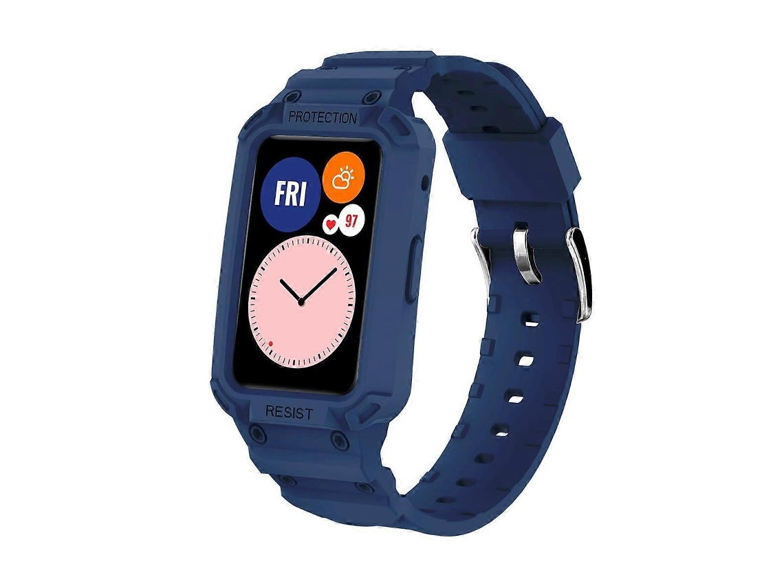 Correa elástica ajustable de TPU JSM con correa integrada para Huawei Watch Fit 2020 / Honor Watch ES 2020, azul oscuro.