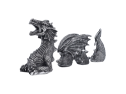Estatua De Dragón De Resina, 3 Piezas, Resistente Al Agua, Para Decoración De Mesa, Acuario O Jardín.