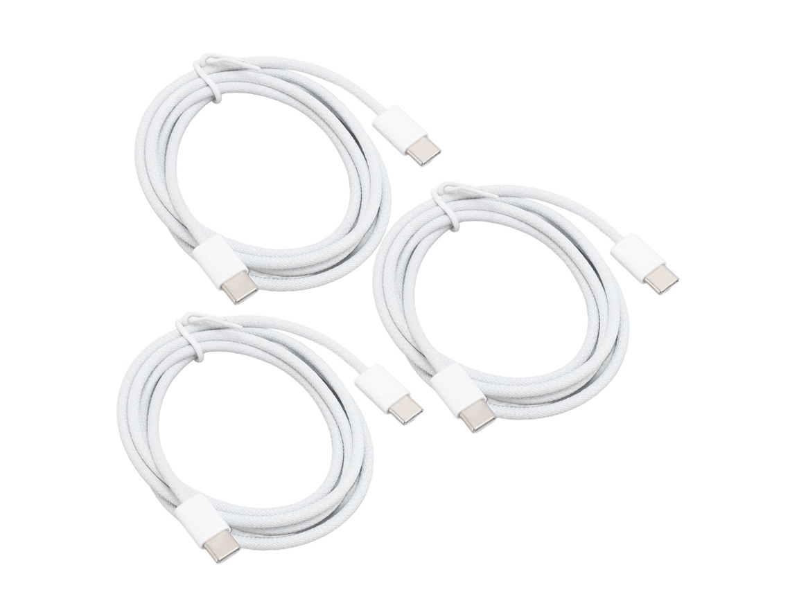 3pcs Cabo Usb C Para Usb C Pd 60w Carregamento Rápido Compatível Com Iphone 15 Galaxy S23 S22 S21 S20 S10 1m