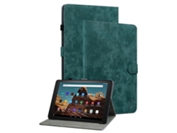Funda de cuero para tableta Amazon Fire HD 10 con ranuras para tarjetas y soporte, color verde Chennnls (2023)