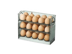 Estante Para Huevos De Refrigerador De 3 Niveles - Capacidad Para 30 Huevos, Diseño Abatible, Pet Ecológico