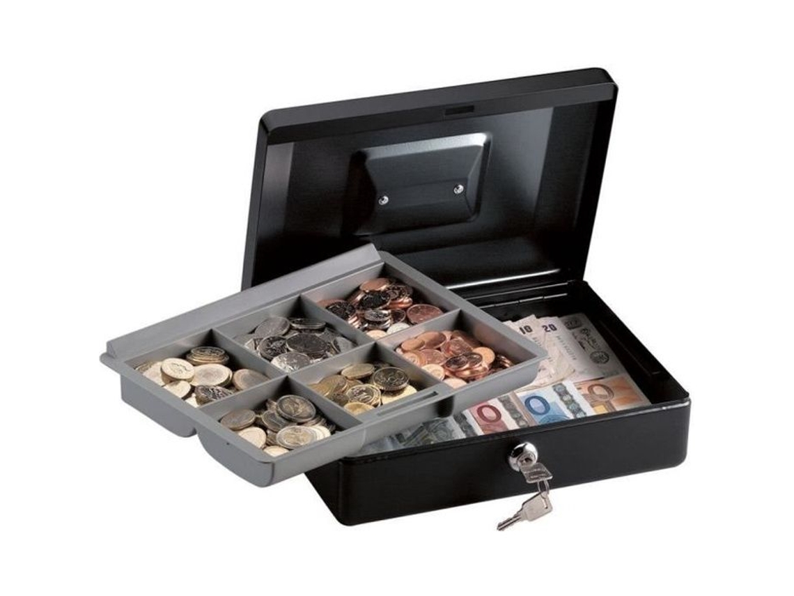 Caja fuerte para monedas Master Lock CB de 10 ml con llave, 3,34 l, color negro