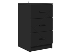 Mesilla de noche negra MAISON EXCLUSIVE de madera procesada (38 x 38 x 66 cm)