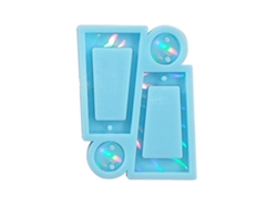 Molde De Silicona Para Resina Epoxi Diy Holográfico Para Pendientes Y Colgantes Con Efecto De Luz Y Sombra Azul