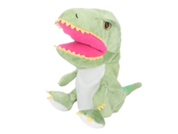 BJ-11.8 pulgadas Peluche de dinosaurio de mano con boca suave y móvil para niños y adultos - Verde