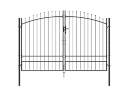 Maison Exclusive - Puerta Doble Con Cerradura Woerden Gris 299,5 X 249,5 Cm Acero