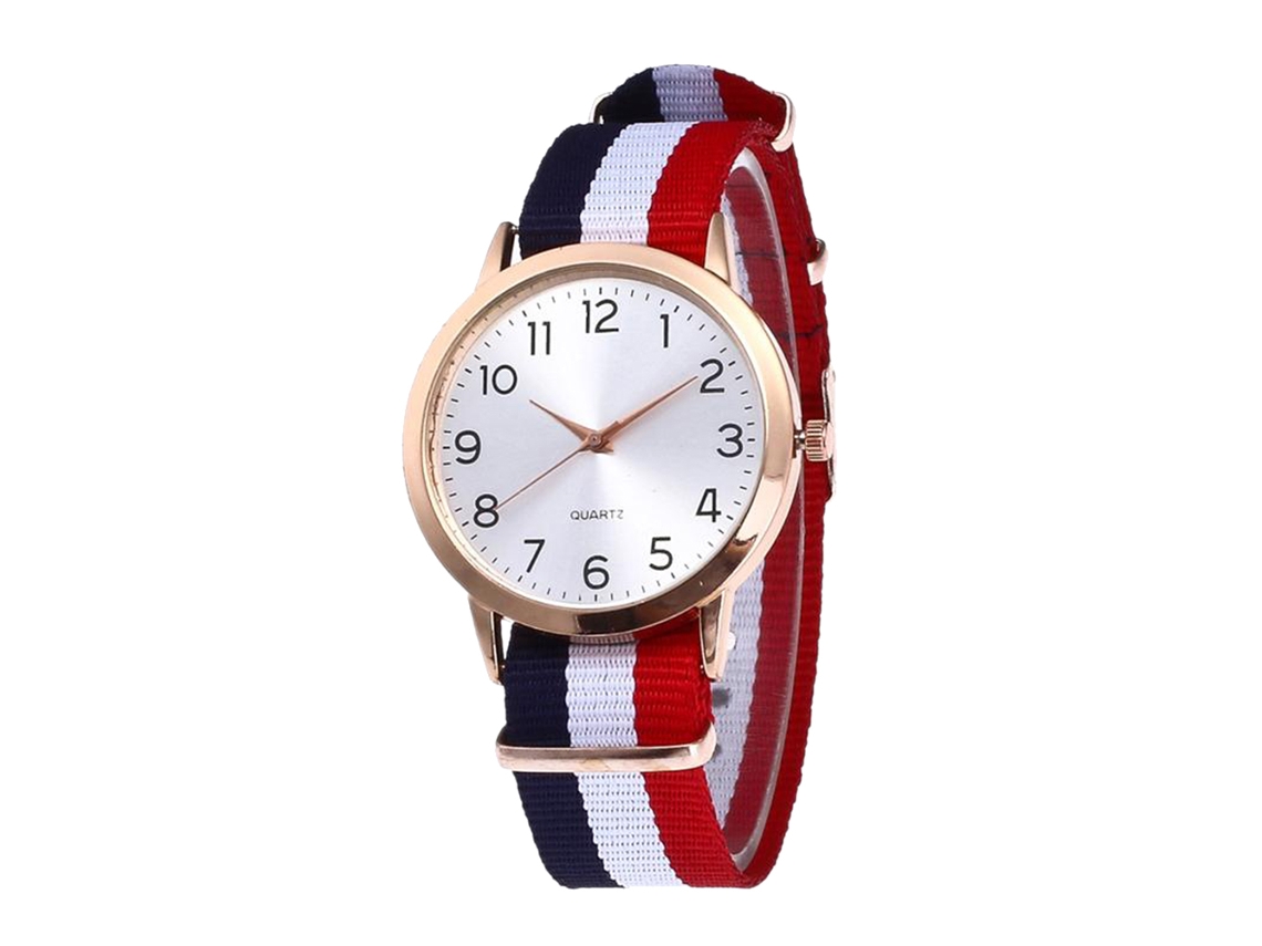 Reloj De Pulsera Unisex De Cuarzo A La Moda Con Correa De Nailon Informal T0033-e6