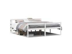 Maison Exclusive - Cama Personas Mayores Cabecero Madera Maciza Blanco 200x200 Cm