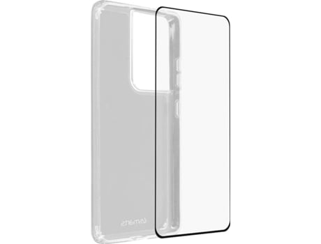 Kit Carcasa y Película Samsung Galaxy S21 Ultra 4Smarts Flexível y Película Templada Negro