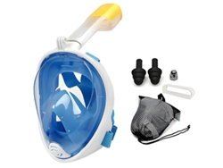 Máscara de buceo integral Hexinyigjly con soporte para cámara extraíble – Apta para niños, color azul