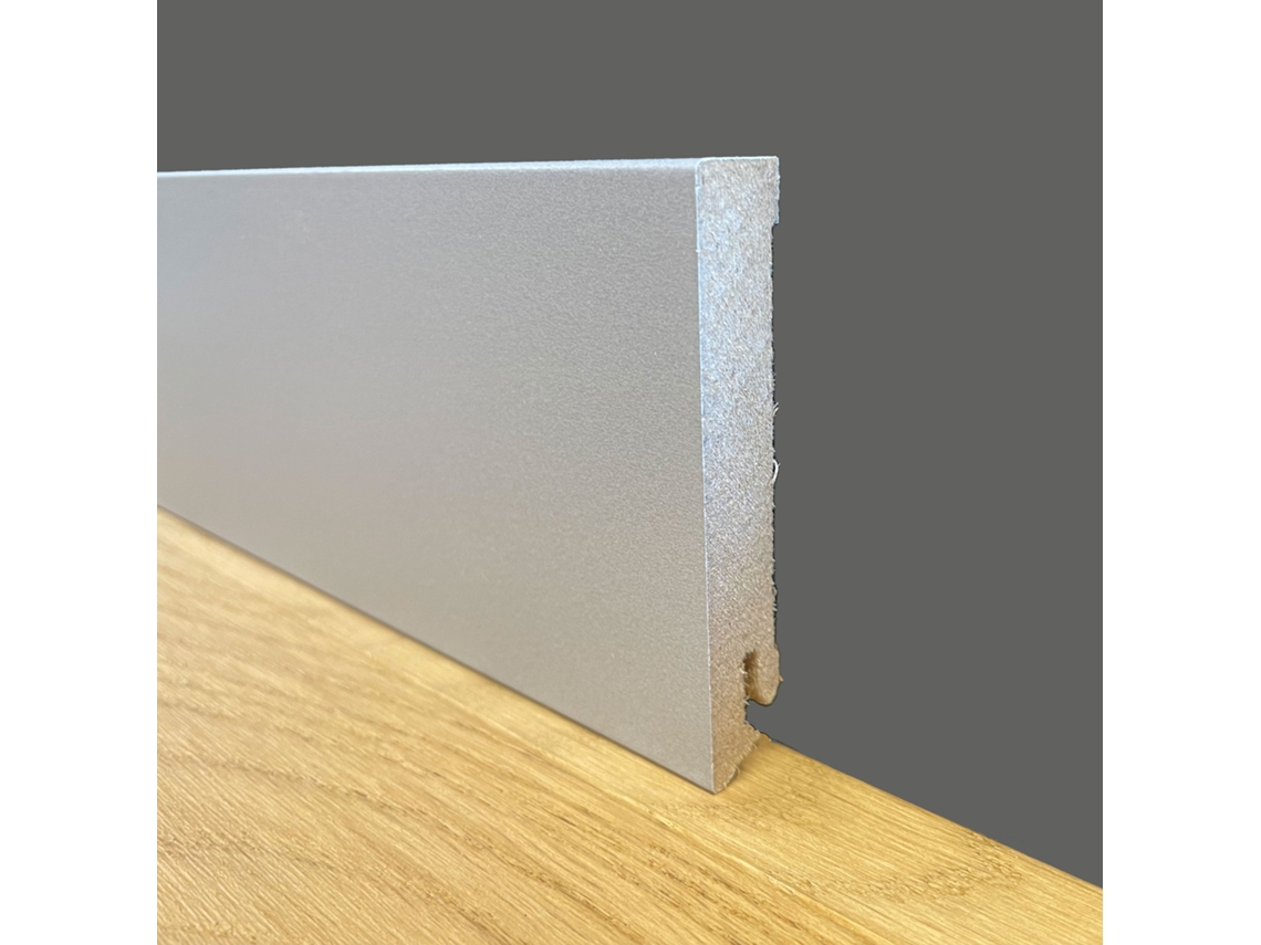 Zócalo ETERNAL PARQUET Cuadrado en Fibra de Madera Compacta 80X15 Plata