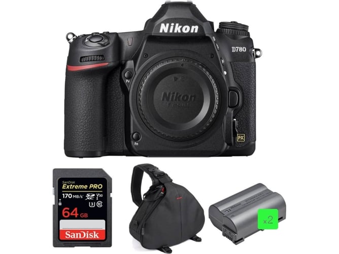 Kit Cámara Mirrorless NIKON Nikon D780 + SanDisk 64GB + 2 Nikon EN-EL15b + Bolsa