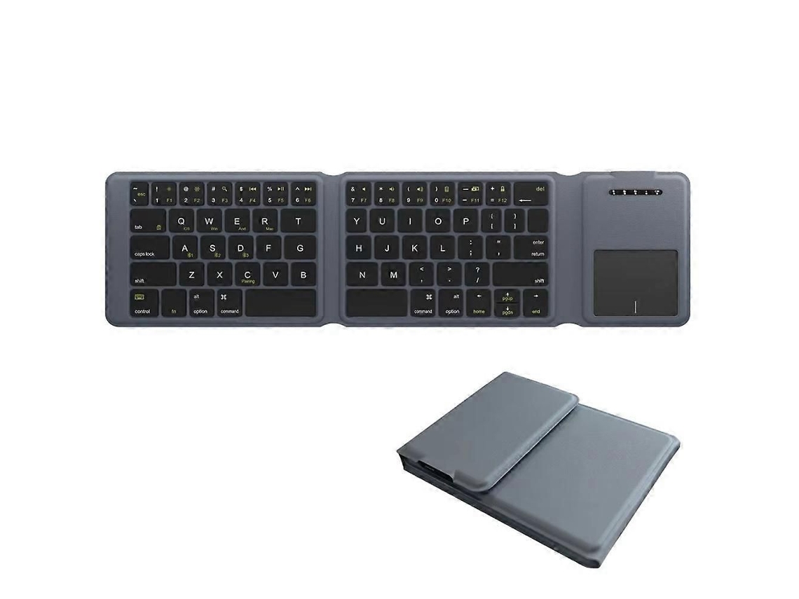 Teclado inalámbrico Bluetooth portátil con panel táctil, recargable y plegable, de tres piezas, para PC y portátil. TAISHENGDA