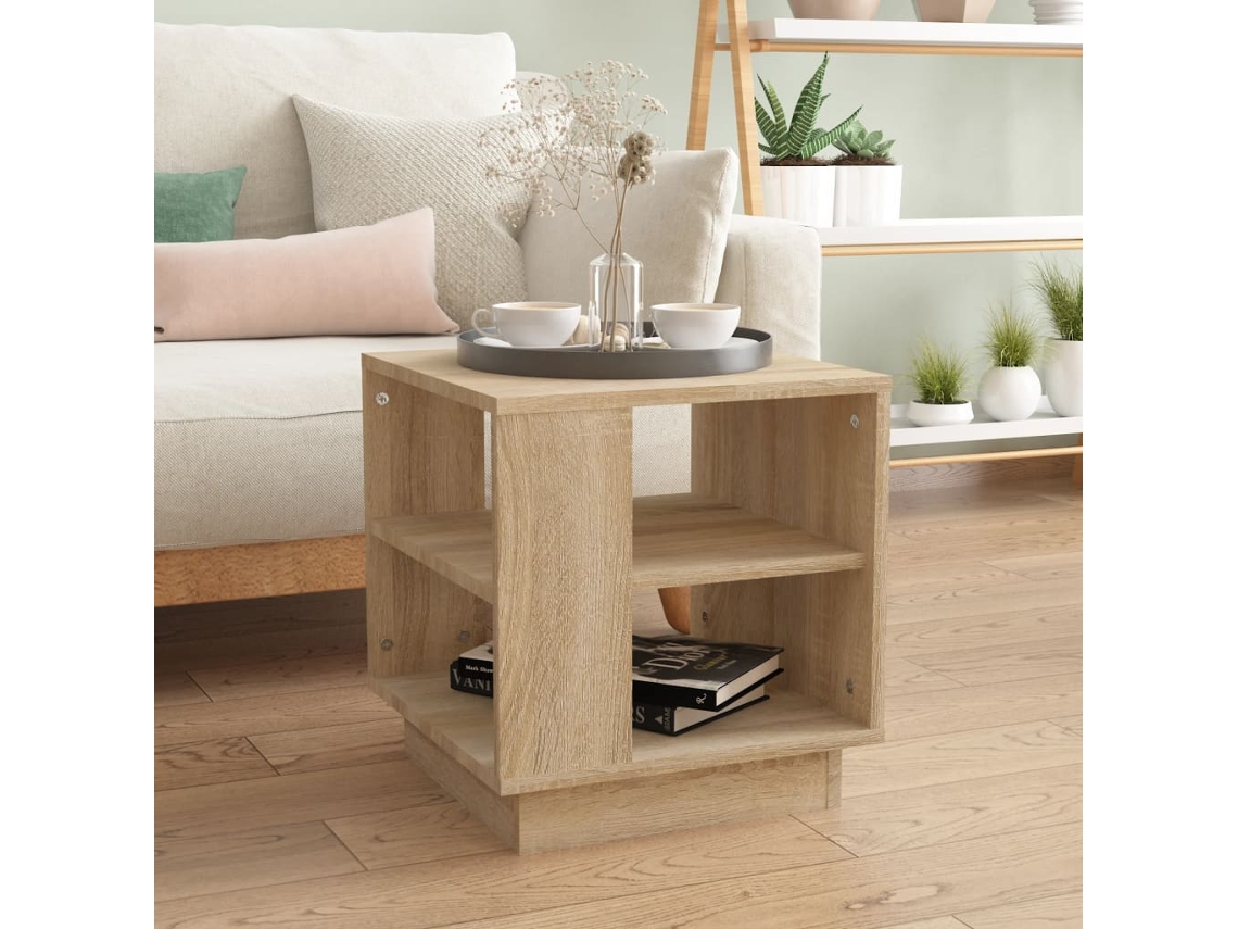 Mesa de Centro de Apoyo 40X40X43 Cm Madera Procesada Roble Sonoma