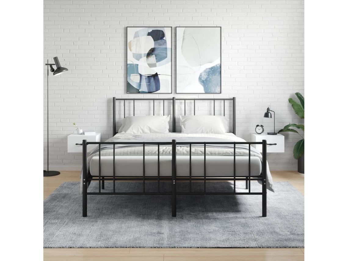 Mesitas de Noche Montaje na Pared 2 Pzs 35X35X20 Cm Blanco