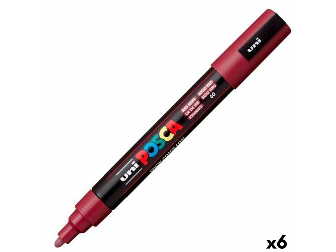 Rotuladoras POSCA Pc-5M Grená 6 Unidades