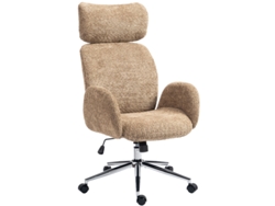Silla de oficina con reposacabezas ajustable, silla de oficina ergonómica, función de balanceo, altura ajustable, marrón ROLIPO