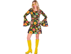 Disfraz de Hippie años 60 Flores Fashion para mujer