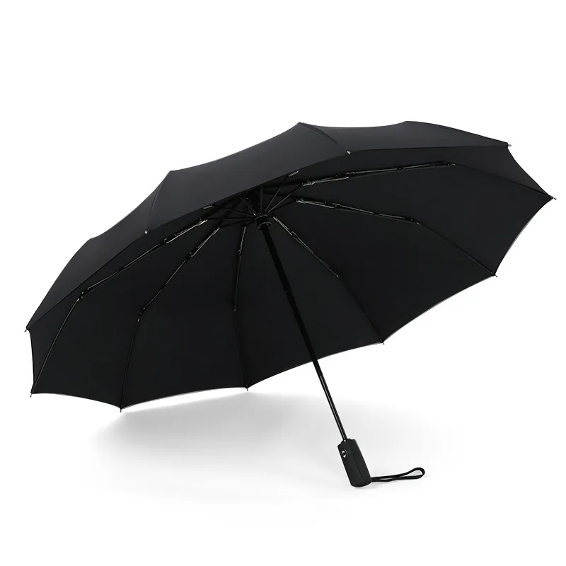 (preto, 10k) Guarda-chuva Portátil De Tecido De Camada Dupla Com Fechamento Automático Em Um Clique