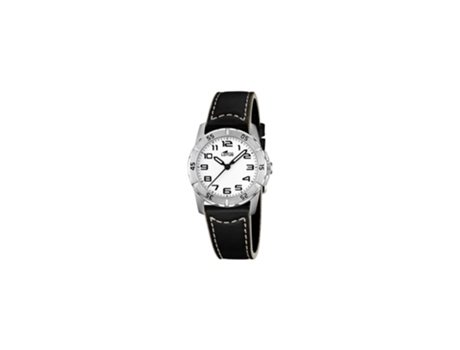 Reloj Niño LOTUS 15945/A – Acero 31.5mm, Piel Negra, Cristal Mineral, 5 ATM
