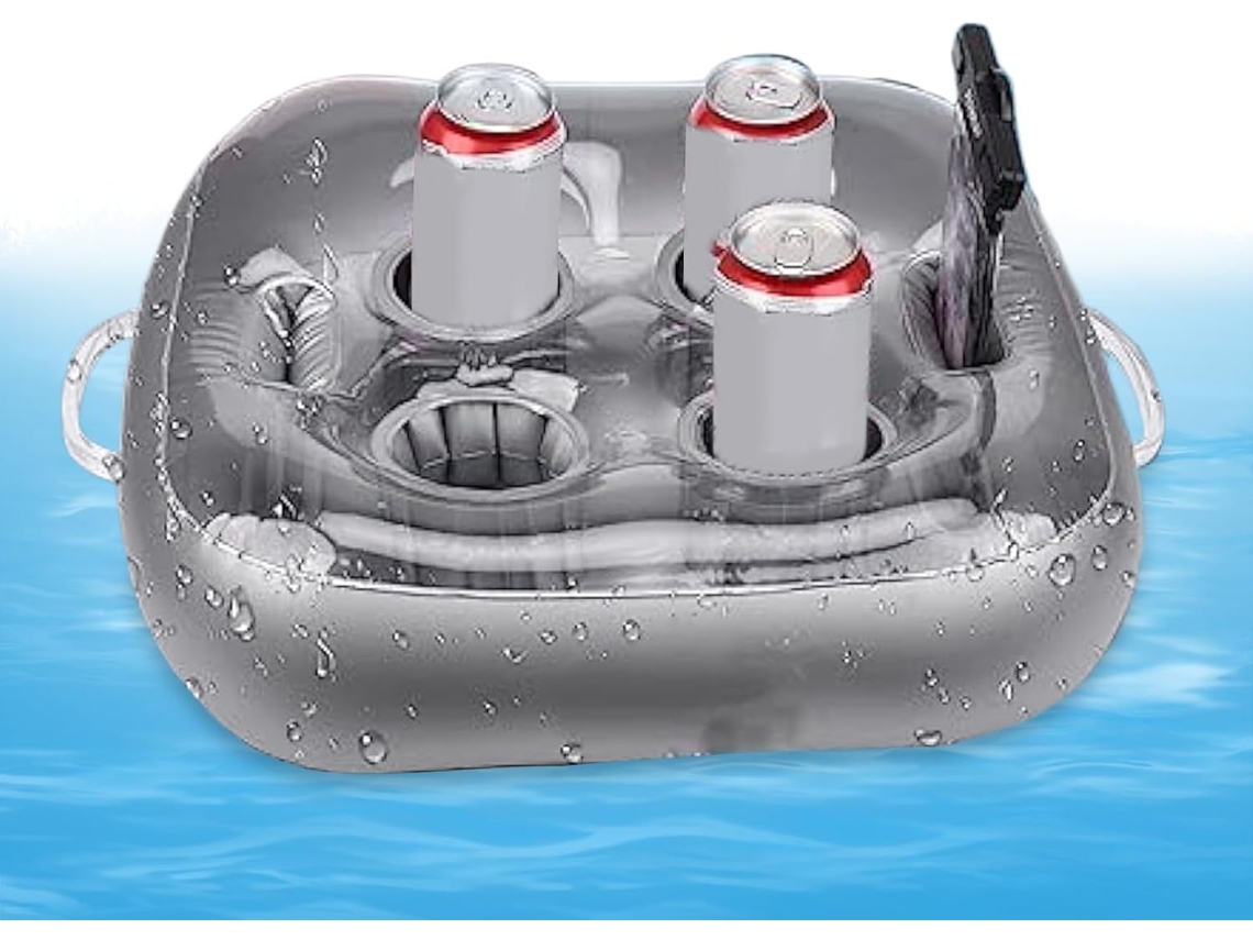 Flotador inflable para bebidas Slowmoose con 6 agujeros